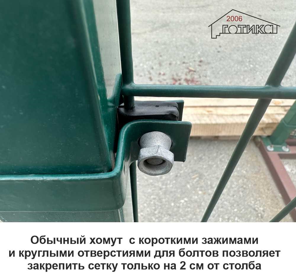 Комплектующие для 3d забора(хомуты, фланцы, заглушки столбов) купить во ...